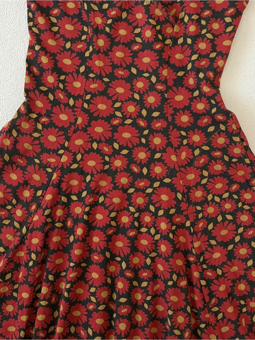 Effie’s Heart Floral V-Neck Fit & Flare Dress Boho Bloom Cottage Fairy Core - Picture 5 of 14